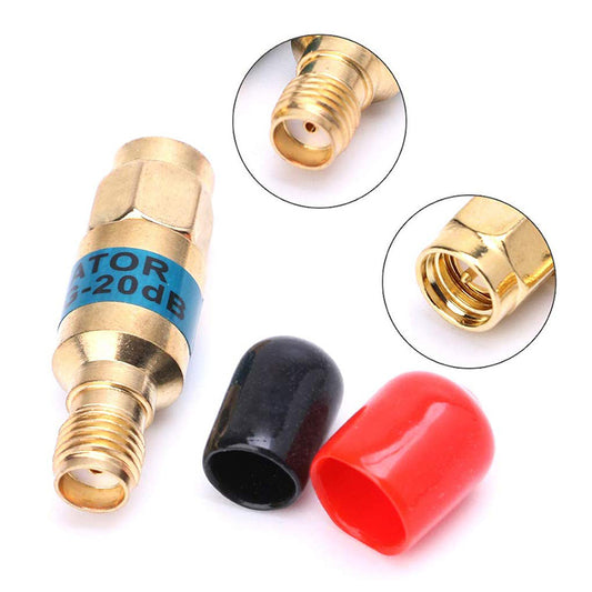 1pcs 2W Golden SMA-JK Male to Female RF Coaxial Attenuator 6G 1-30dB Avaliable