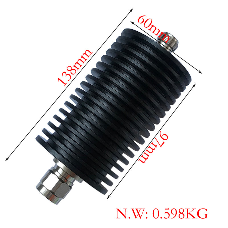 100W N-JK Male to Female RF Coaxial Attenuator DC-3/4GHz 1-60dB