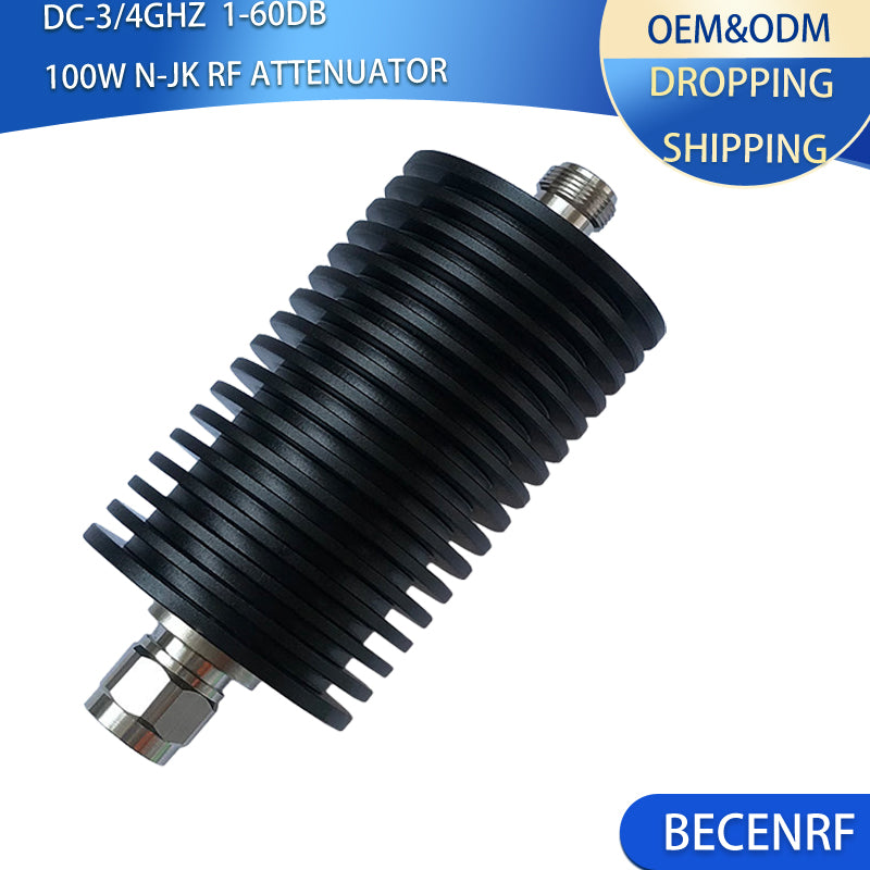 100W N-JK Male to Female RF Coaxial Attenuator DC-3/4GHz 1-60dB