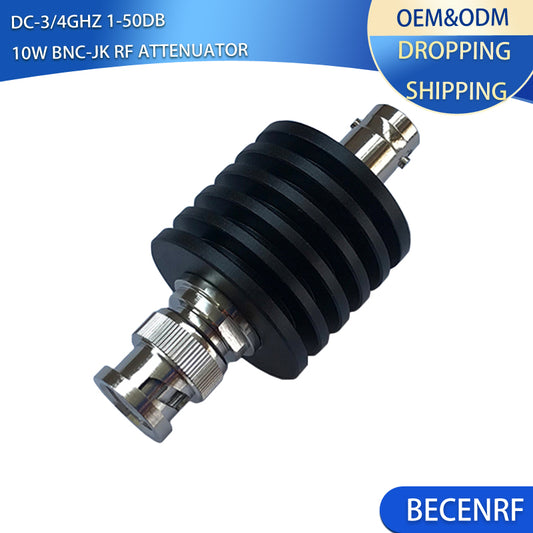 RF 10W BNC-JK Male to Female  RF Coaxial Attenuator 1-40dB DC-3GHz/4GHz