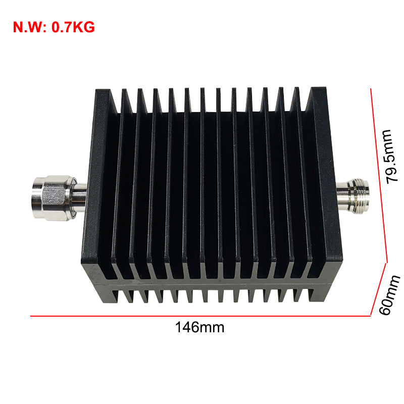 High Power 100W N-JK/DIN-JK Male to Female RF Fixed Attenuator 1-60dB 3G/4G