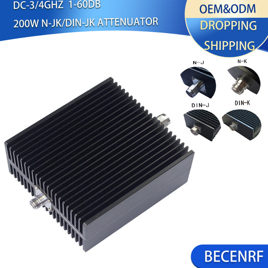 200W N-JK/DIN-JK 7/16 1-60dB RF Coaxial attenuator DC-3GHz/4GHz