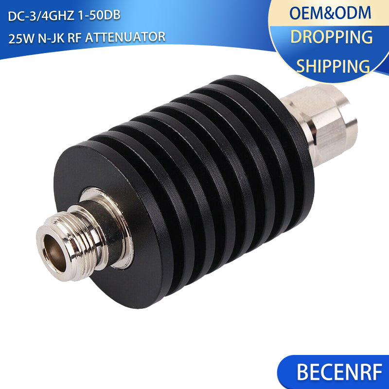 25W N-JK Male to Female  RF Coaxial Attenuator DC-3GHz/4GHz 1-50dB avaliable