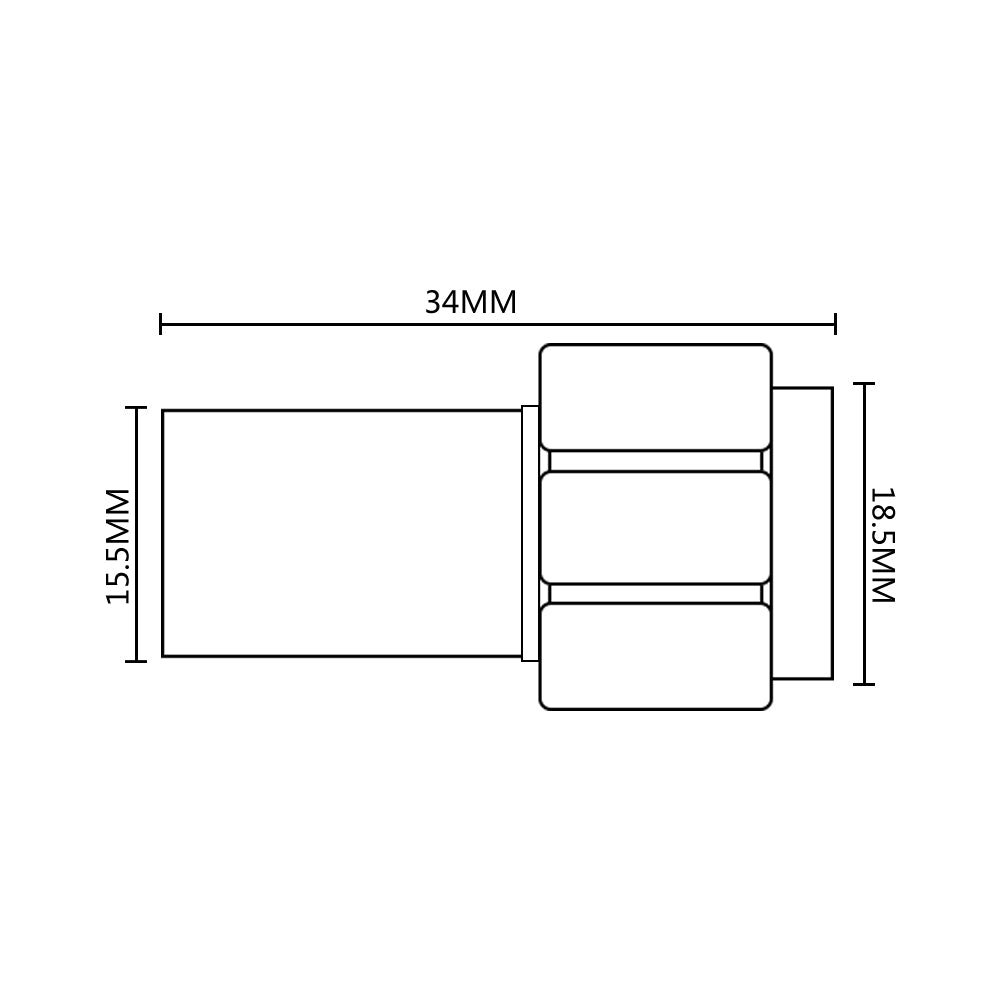 2W N-J Male DC-3/6/18GHz Coaxial Fixed Dummy Load Connector