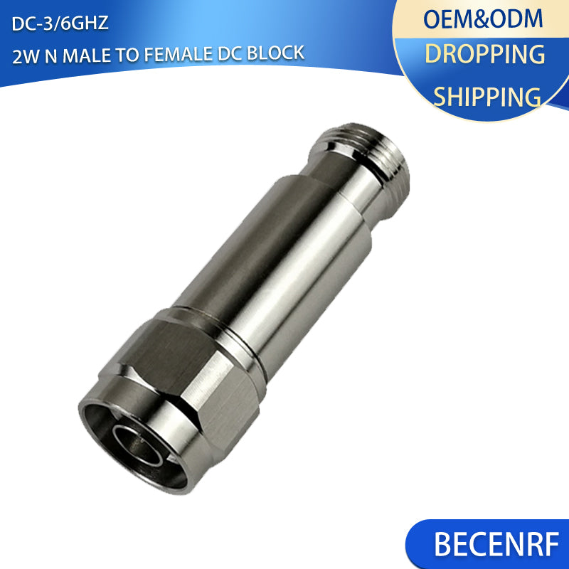 2W N-Type Male to Female RF Coaxial DC BLOCKS DC-3/6GHz