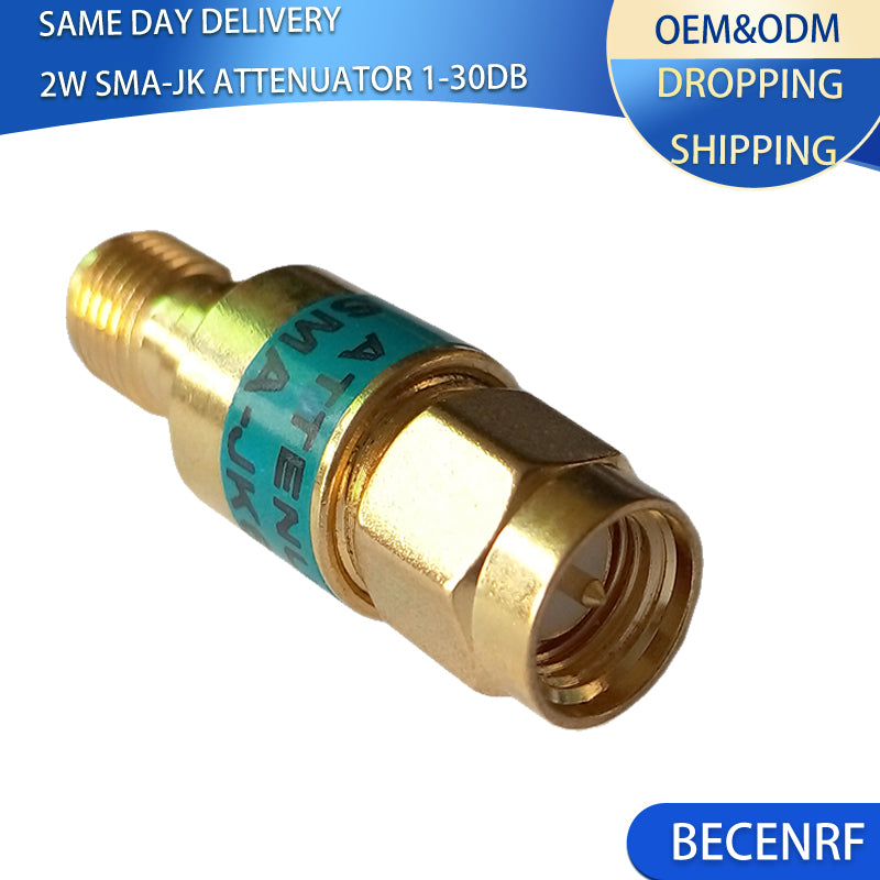 1pcs 2W Golden SMA-JK Male to Female RF Coaxial Attenuator 6G 1-30dB Avaliable