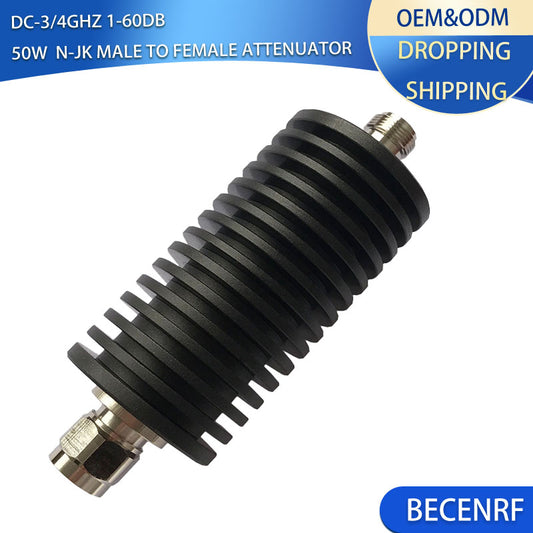 50W N-JK Male to Female RF Coaxial Attenuator 1-60dB DC-3GHz/4GHz