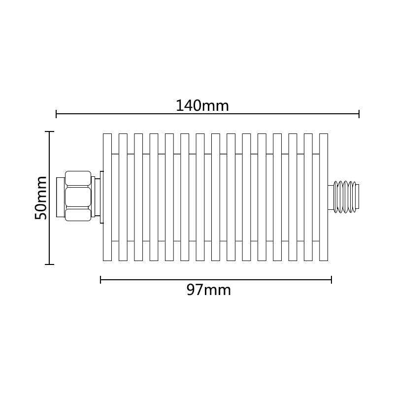 75W N-JK Male to female RF Coaxial Attenuator Connector 3/4G 1-60DB