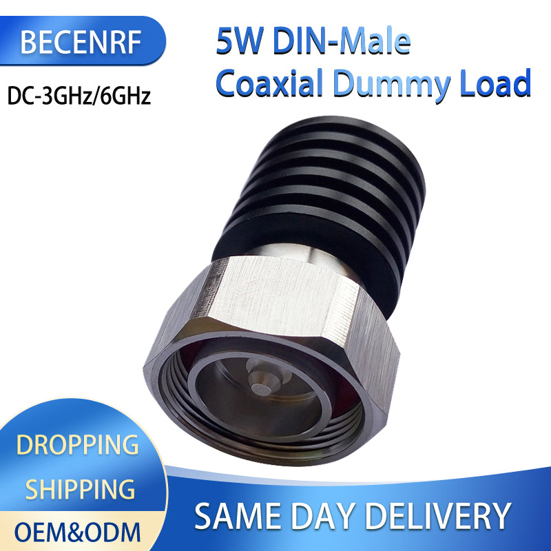 5W DIN-J Male Connector DC-3/6GHz Coaxial Dummy Load 50Ohm