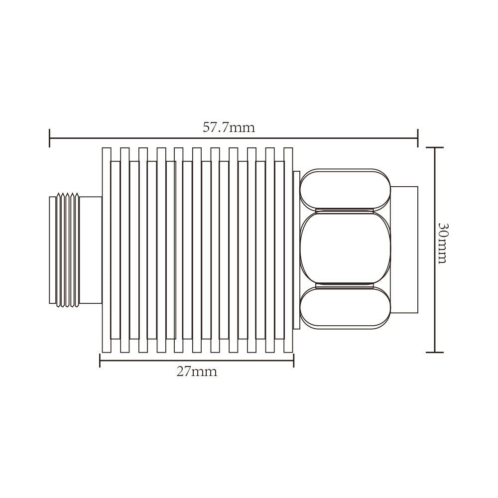 10W N Male to Female Attenuator 1-50dB Avaliable  DC-3GHz/4GHz 50ohm