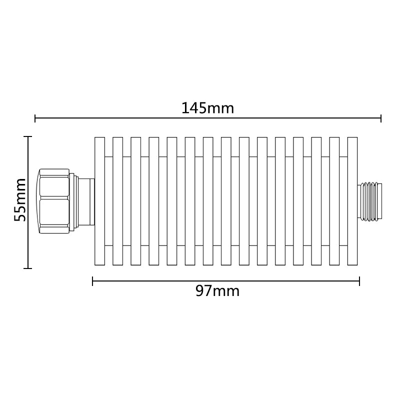 50W DIN Male N Female Attenuator DC-3GHz/4GHz 1-50dB Avaliable